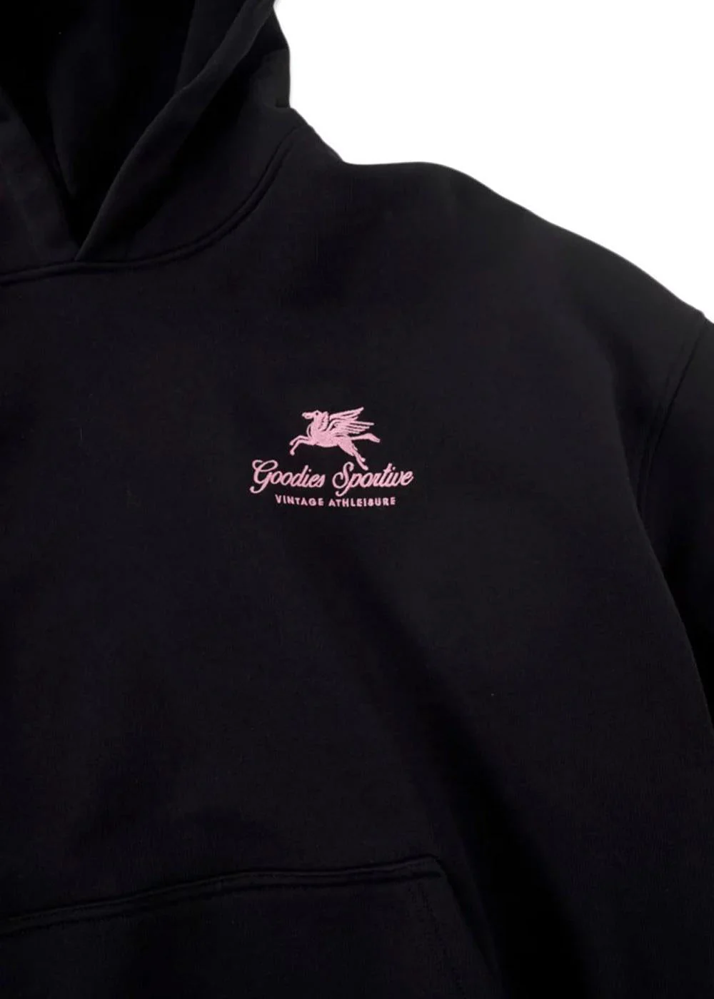 550GMS PREMIUM BOXY HOODIE BLACK CONTRAST EMBROIDERY - Black - Image 3