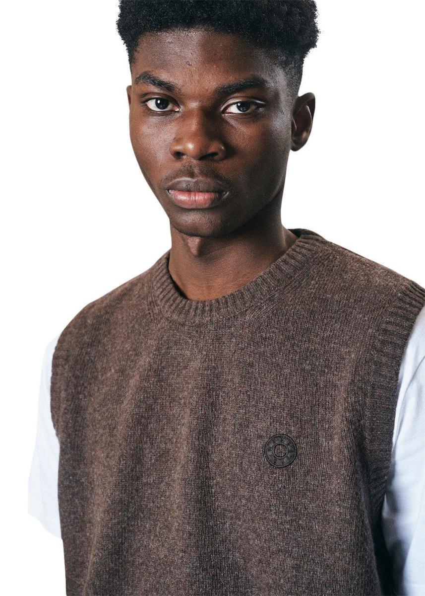 Karl Wool Vest - Brown Melange - Image 3