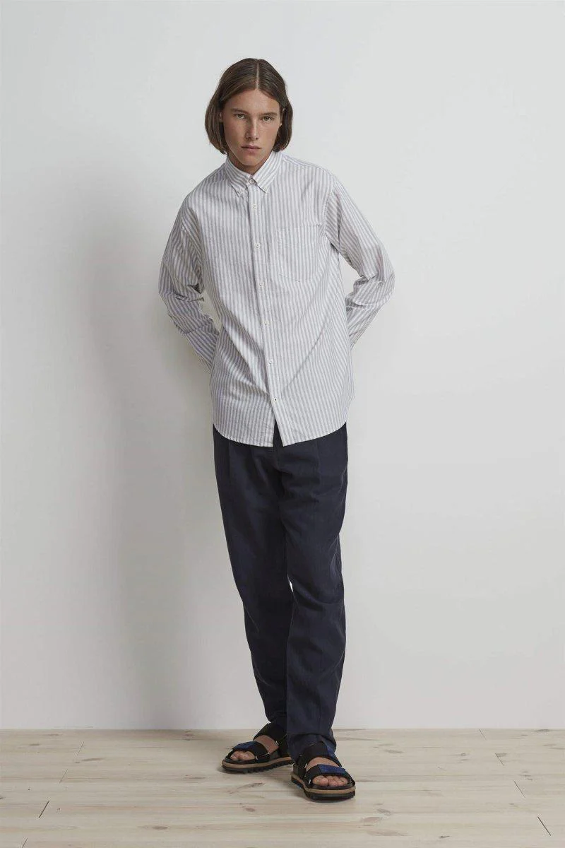 Levon Shirt 5142 - Green Stripe - Image 2