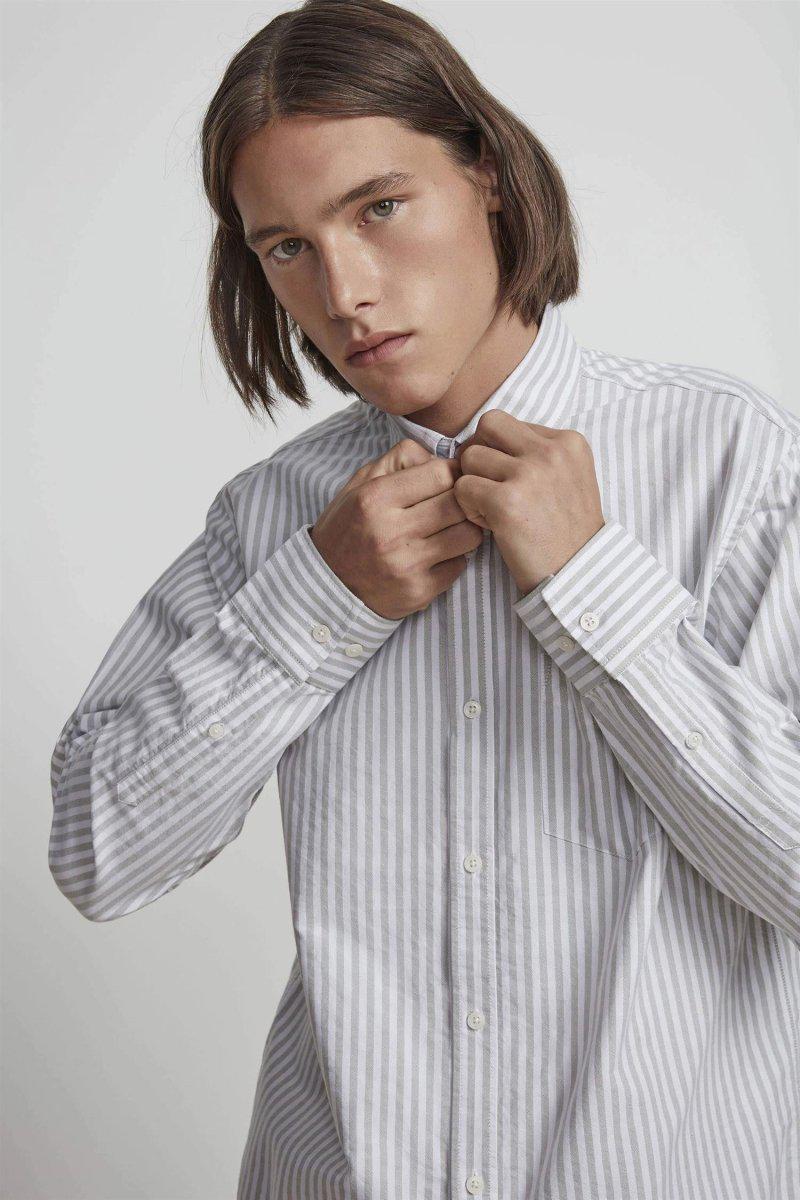 Levon Shirt 5142 - Green Stripe - Image 4