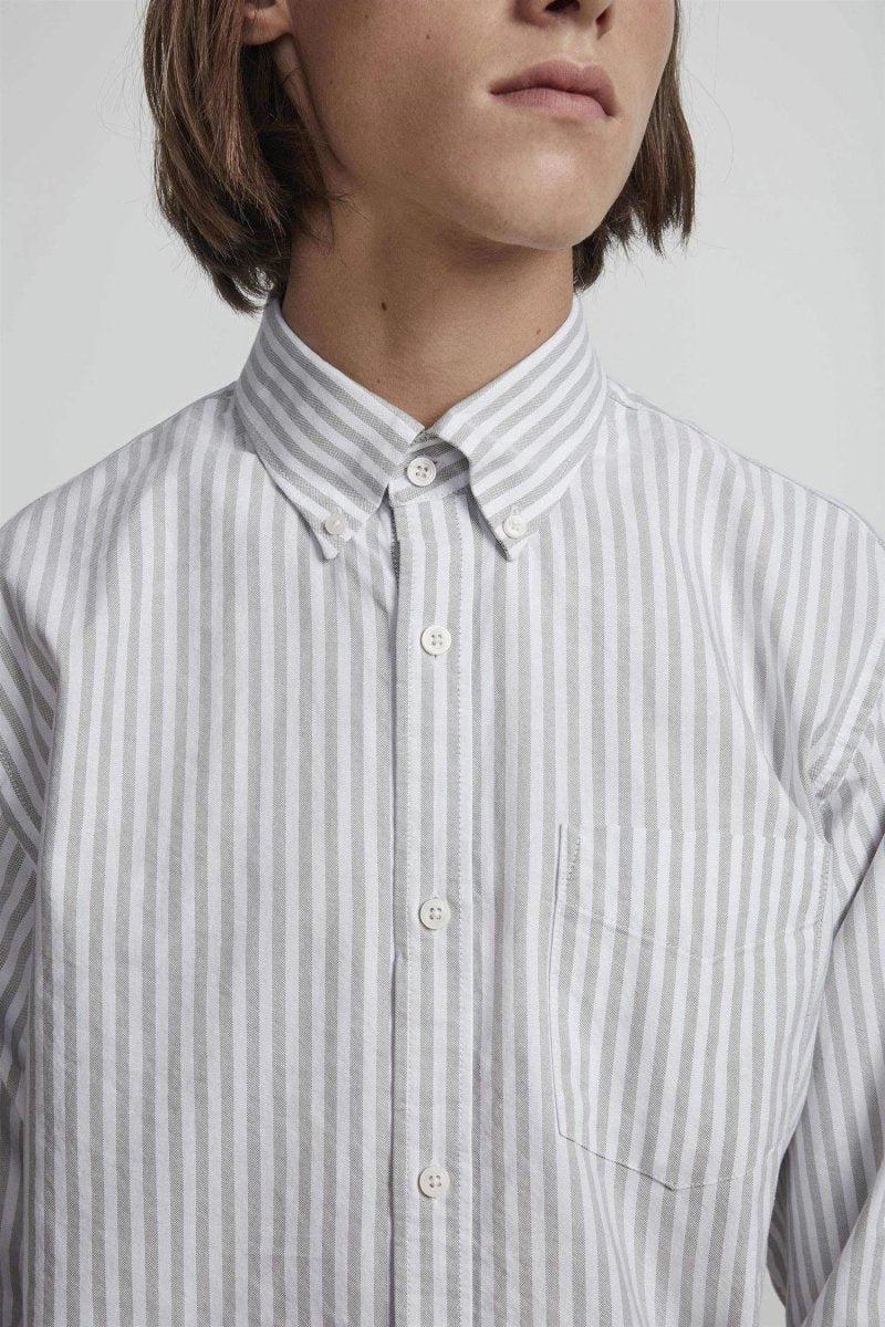 Levon Shirt 5142 - Green Stripe - Image 5