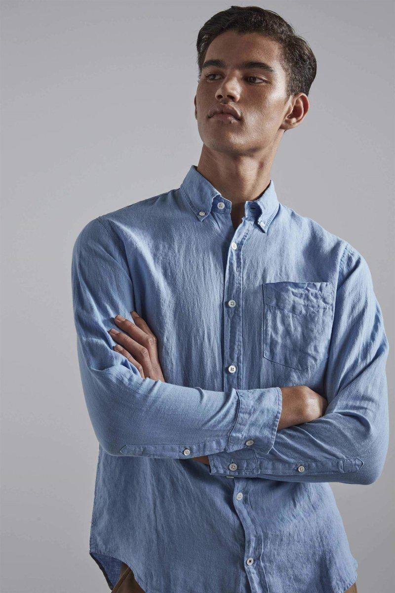Levon Shirt 5706 - Linen Blue - Image 2