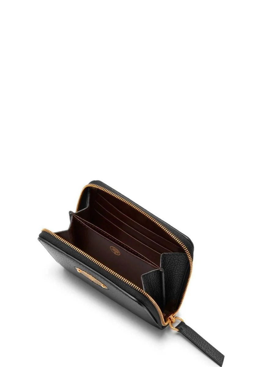 Mulberry Plaque Sml Zip Around - Black - Image 3