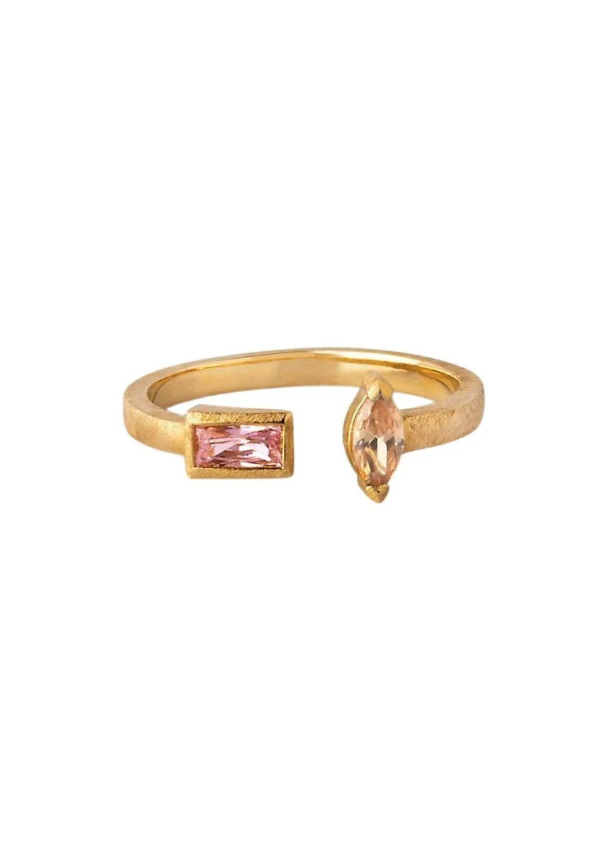 Ring, Isolde - Peach Cz/Light Pink Cz