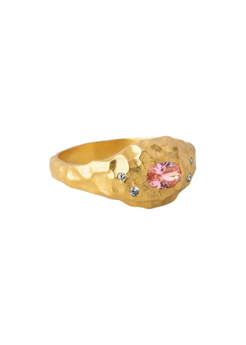 Ring, Leia - Clear/Light Pink Cz