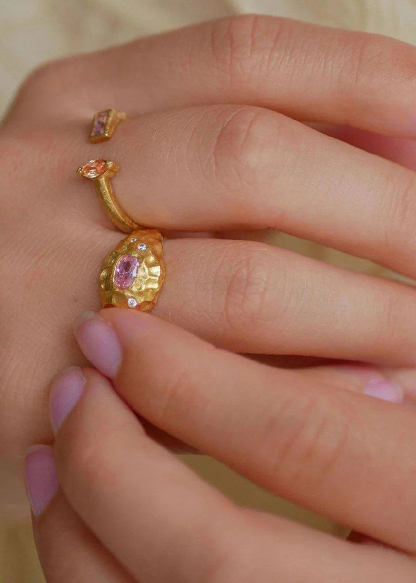 Ring, Leia - Clear/Light Pink Cz - Image 2