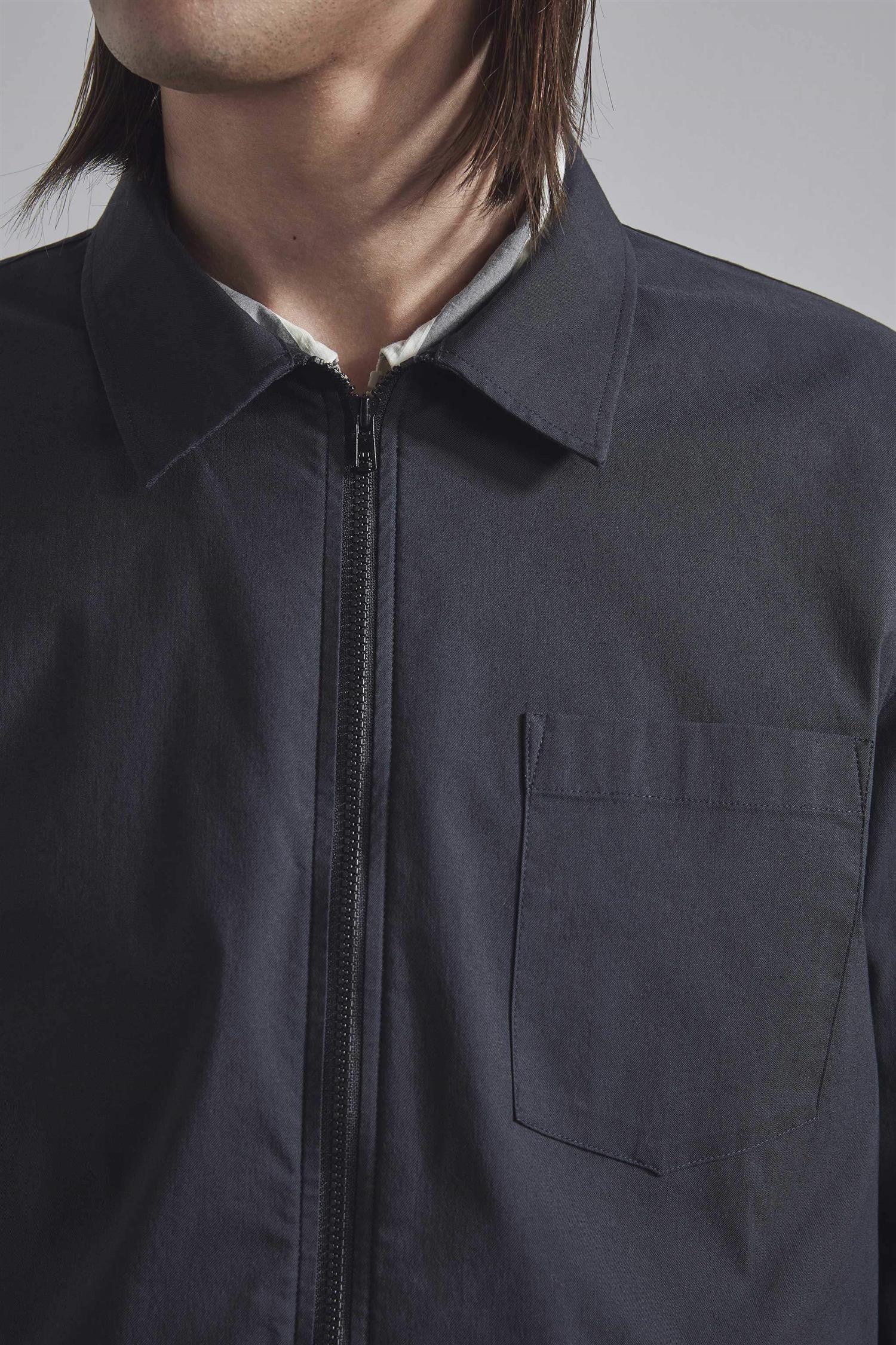 Zip Shirt 1680 - Navy Blue - Image 5