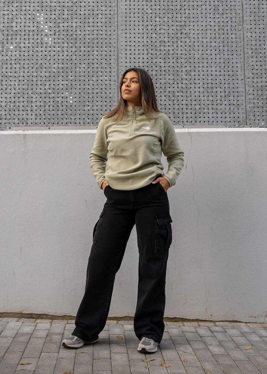 W 100 Glacier 1/4 zip - Tea Green - Image 2