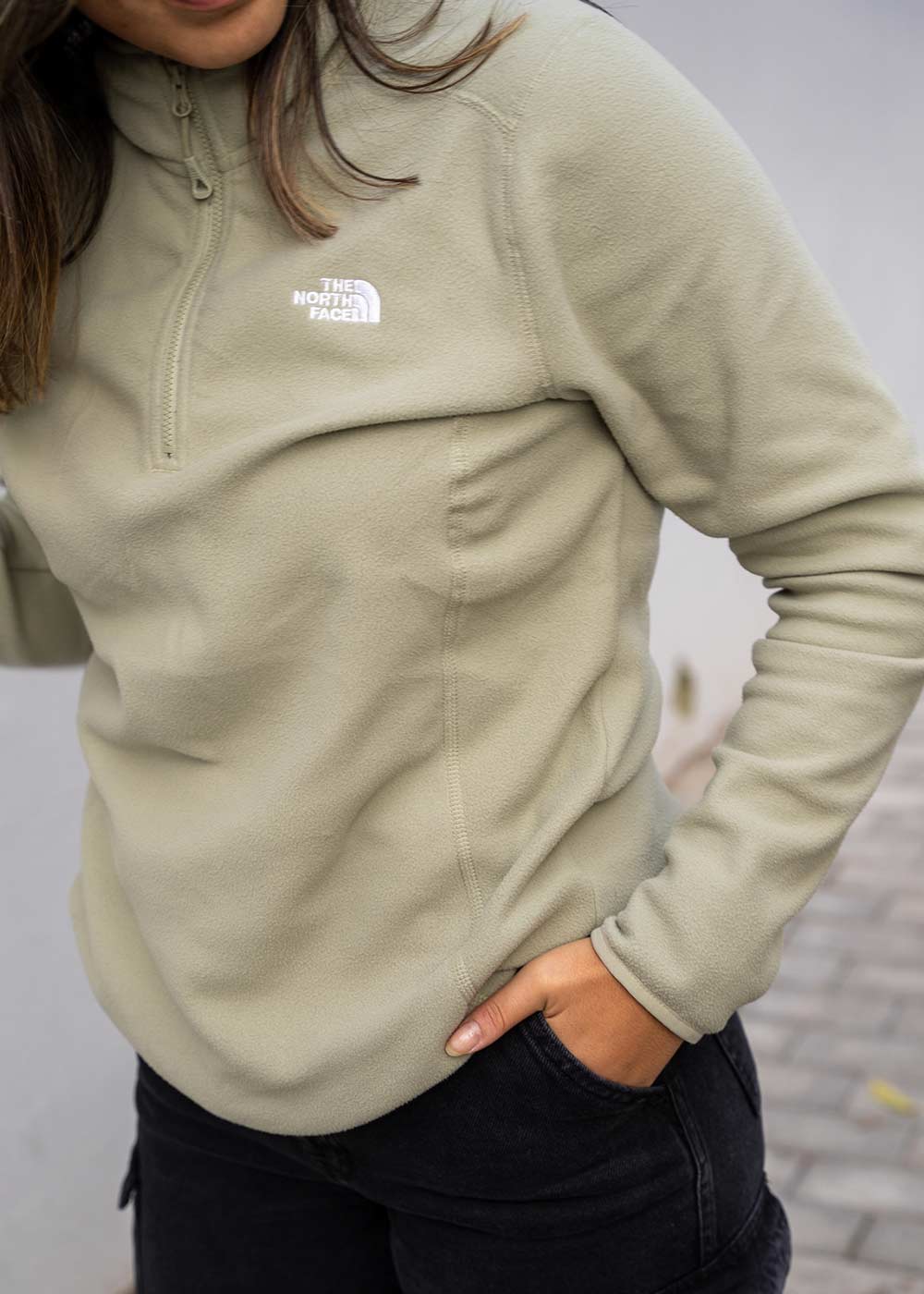 W 100 Glacier 1/4 zip - Tea Green - Image 3