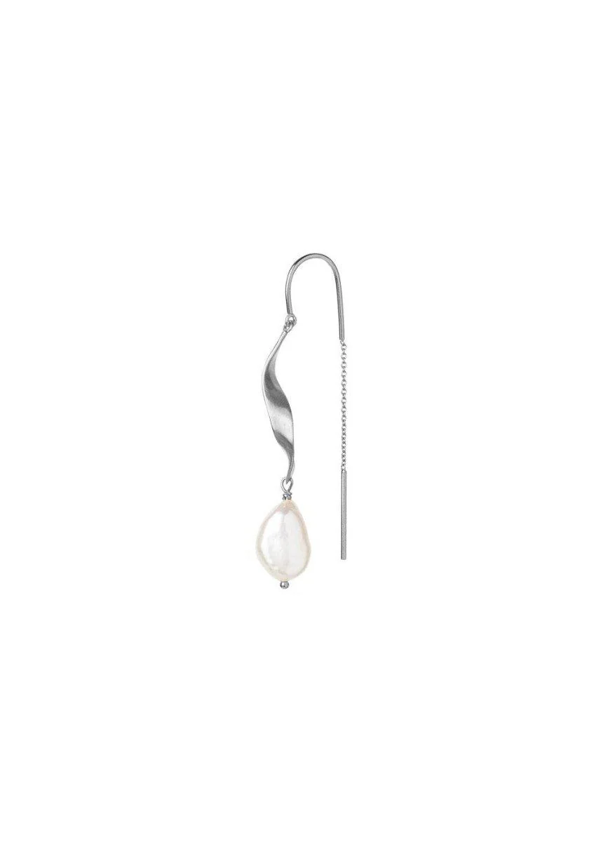 Long Twisted with Baroque Pear - Silver