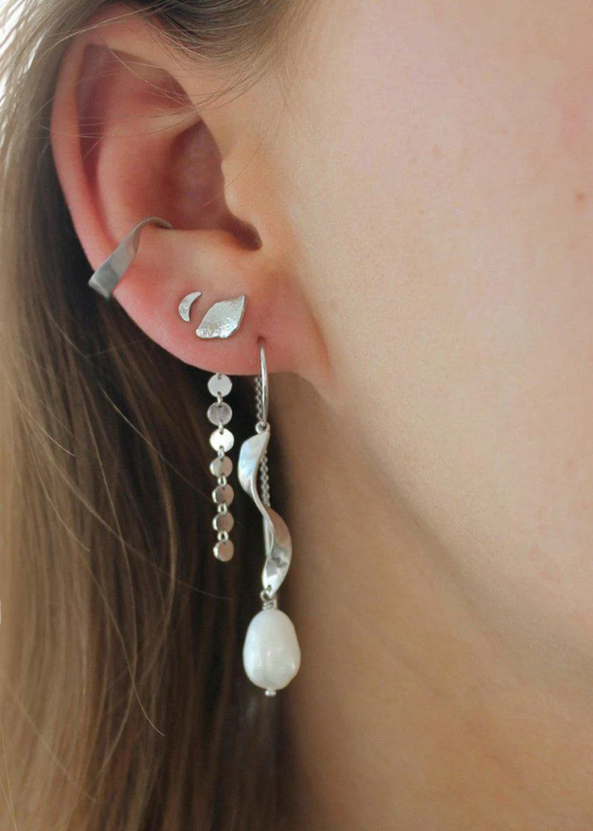 Long Twisted with Baroque Pear - Silver - Image 2