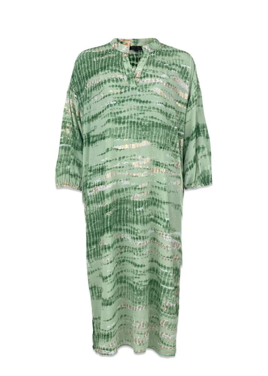 BCLUNA DAKOTA kaftan dress - Emerald Gold Tie