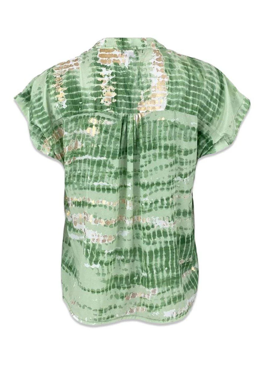 BCLUNA Andrea s/s top - Emerald Gold Tie