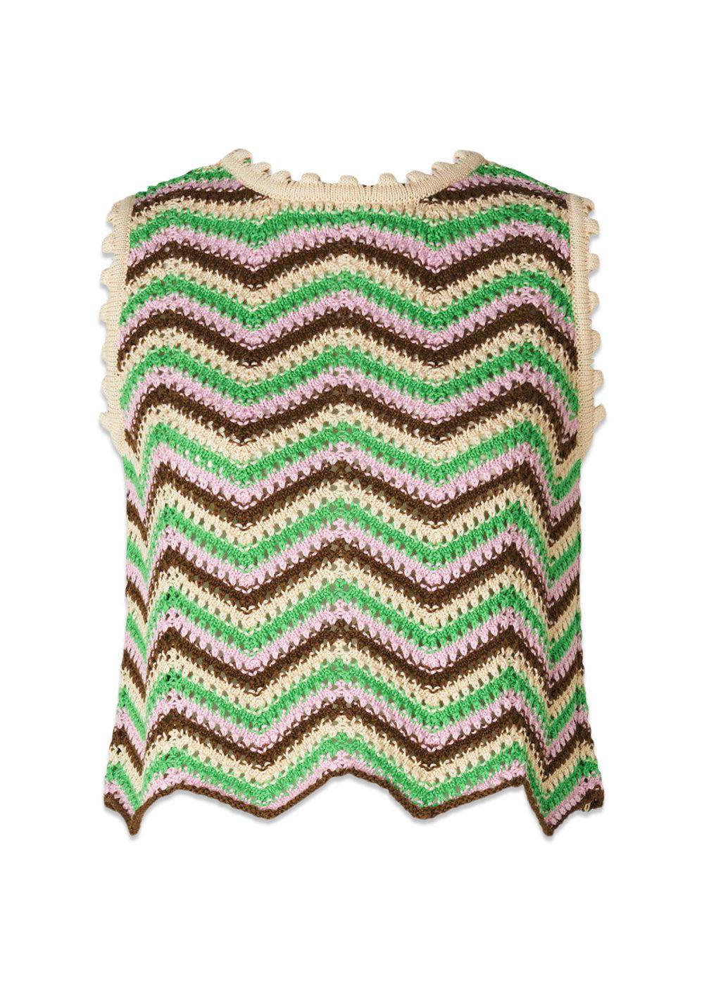 CaryMD top - Green Sorbet Stripe