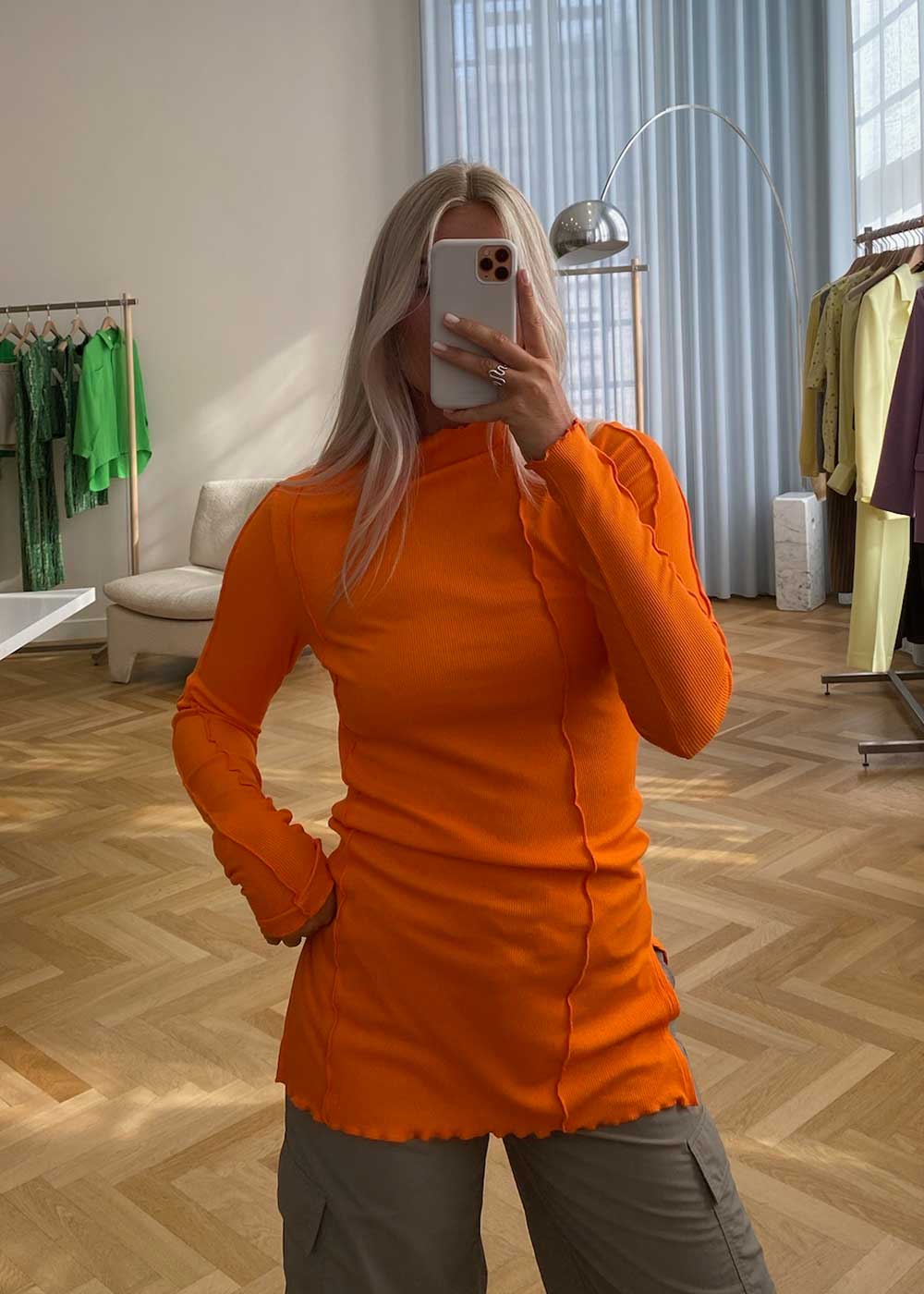 CassieMD LS top - Vibrant Orange - Image 3