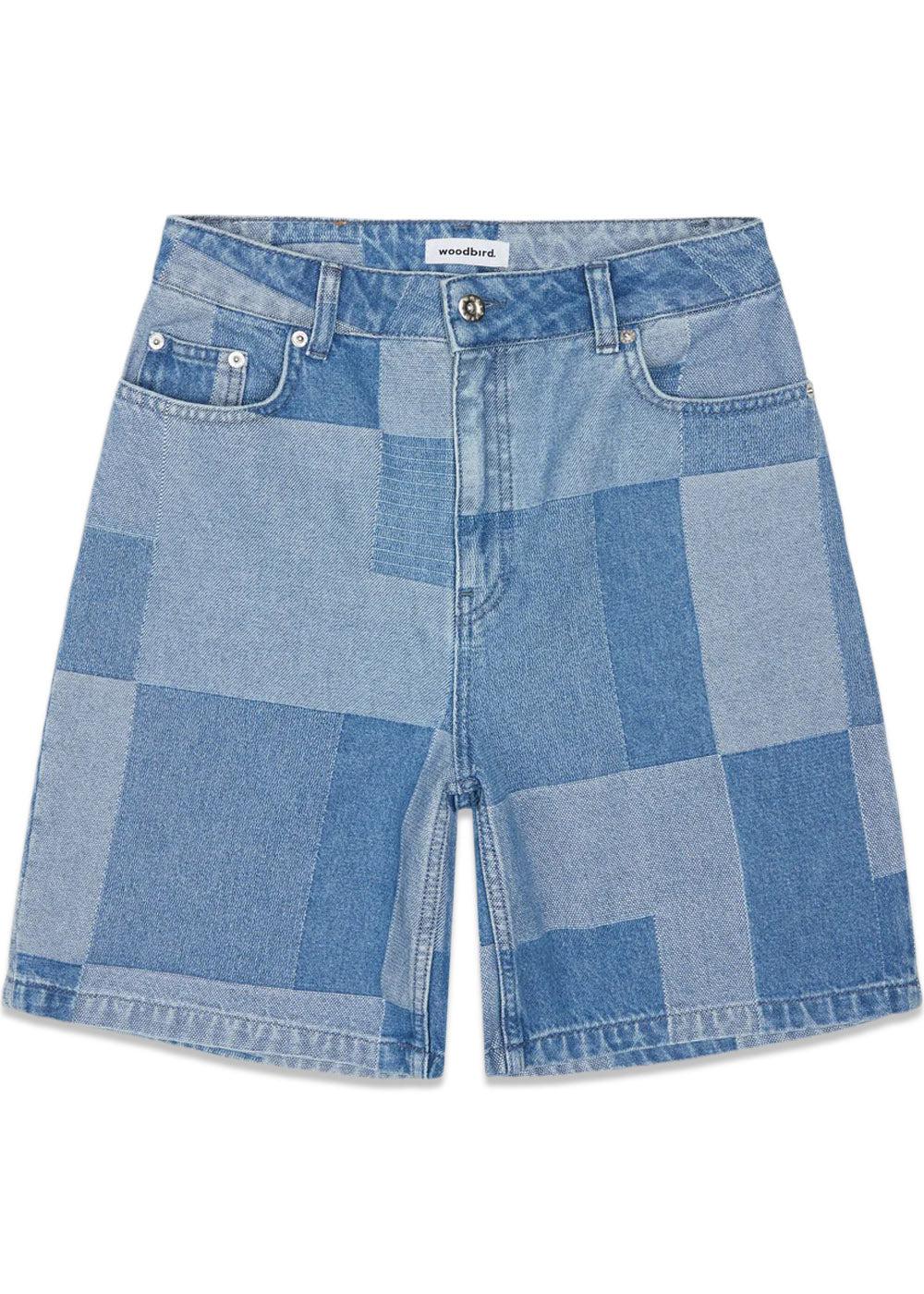 Maggie Patchwork Shorts - Blue