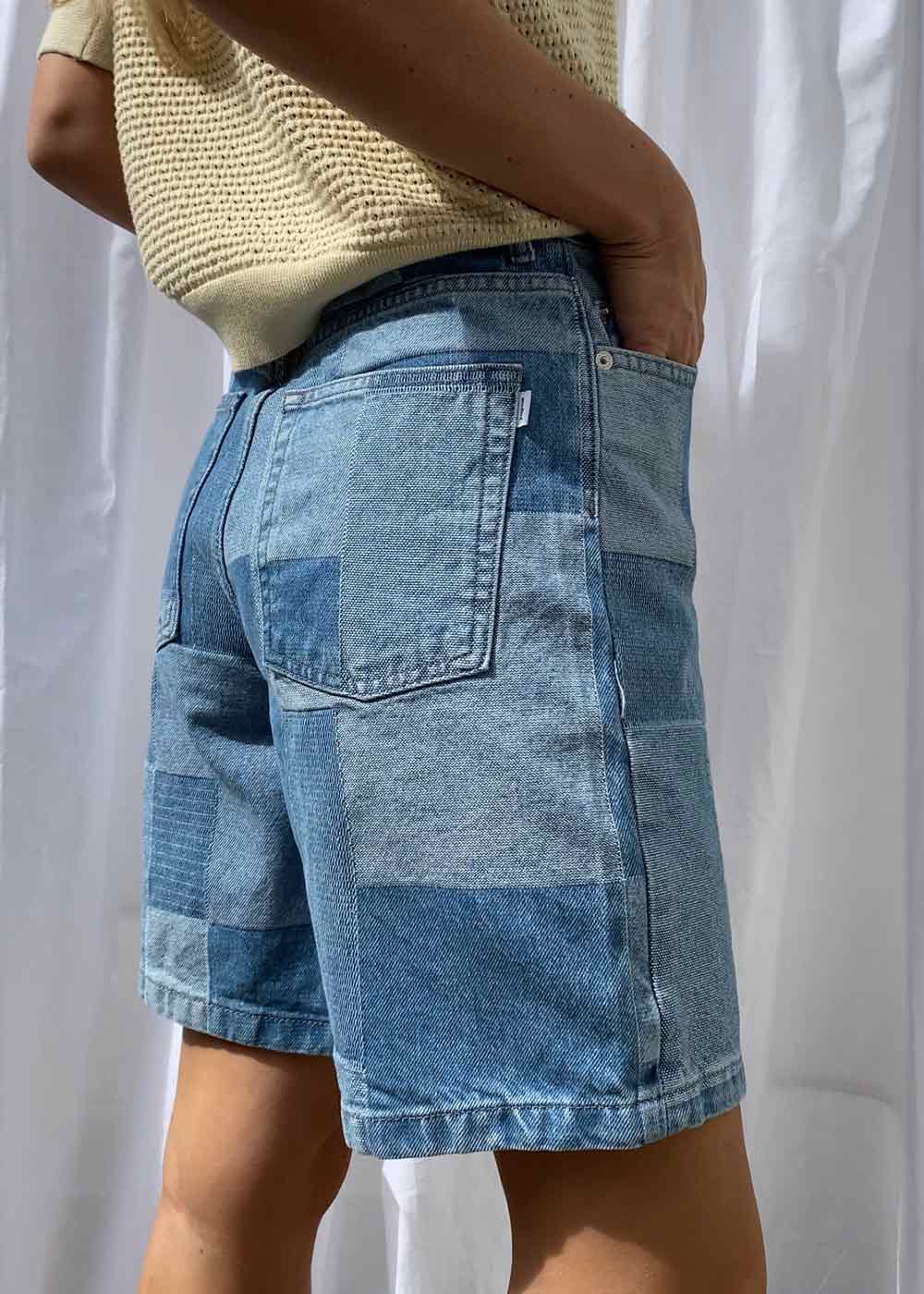 Maggie Patchwork Shorts - Blue - Image 3