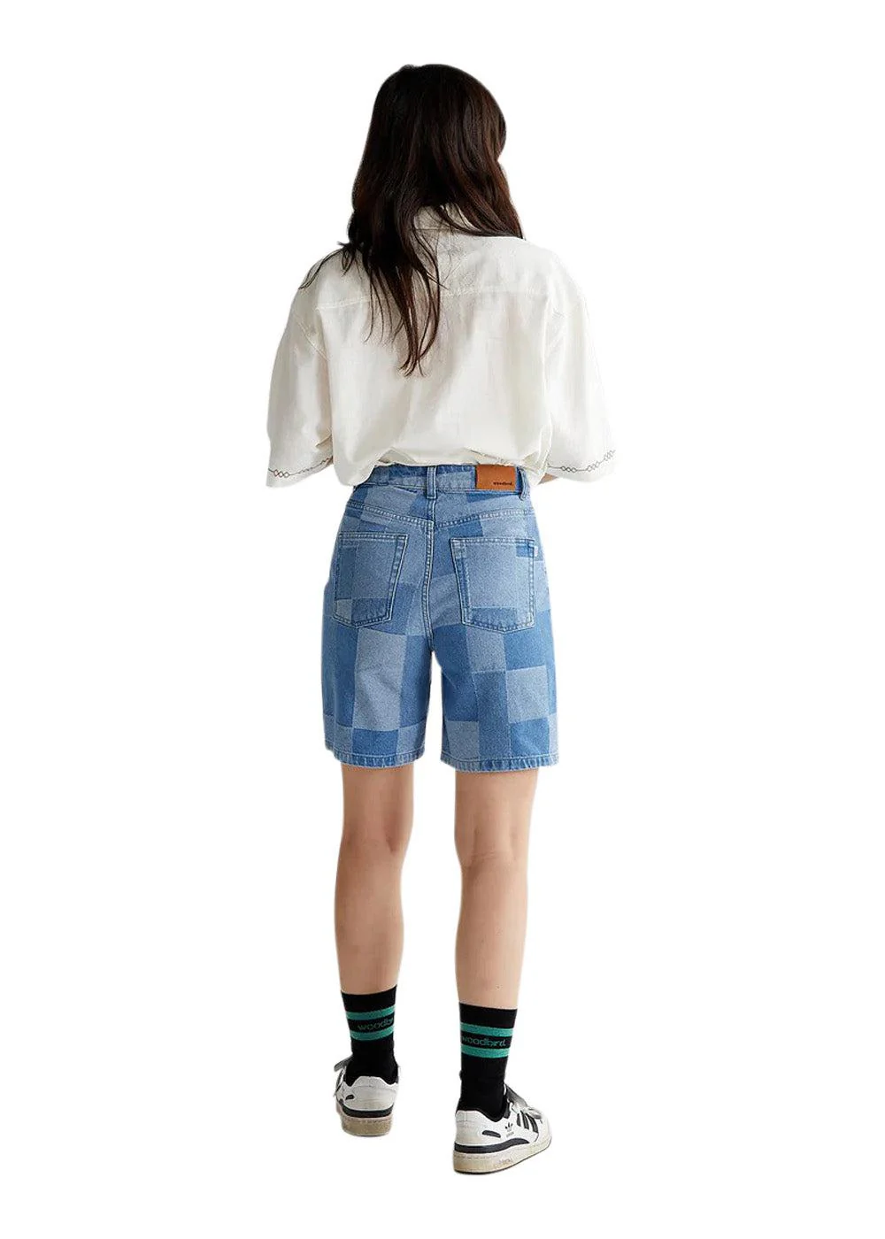 Maggie Patchwork Shorts - Blue - Image 6