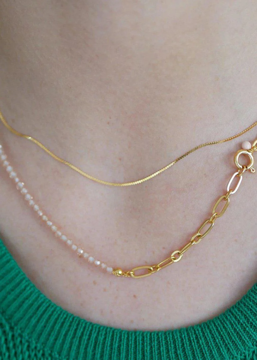 Necklace, Gabriella - Green, Peach And Pearl - Image 2