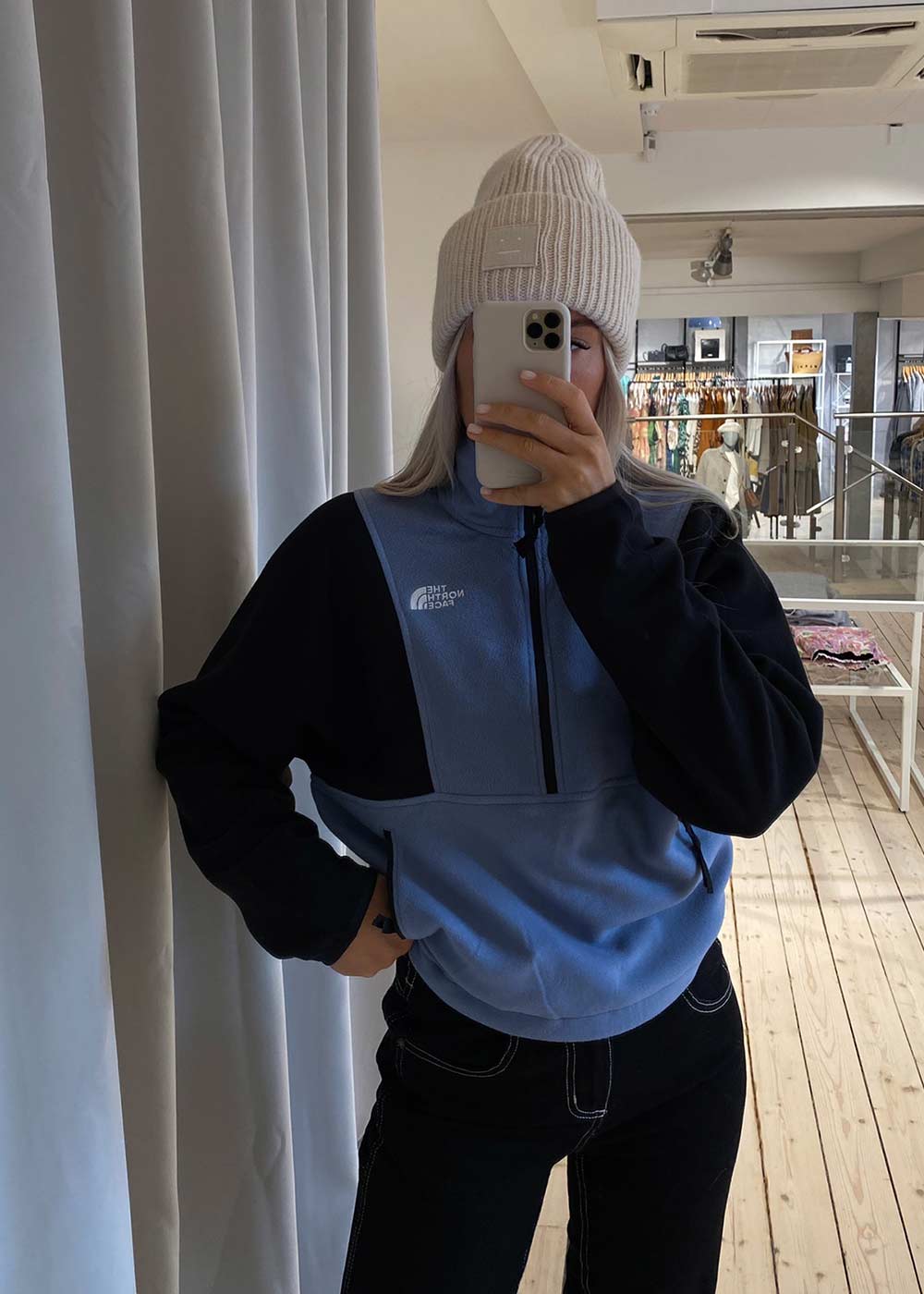 W ATTITUDE 1/4 ZIP - Tnf Folkblue/Tnf Black - Image 2