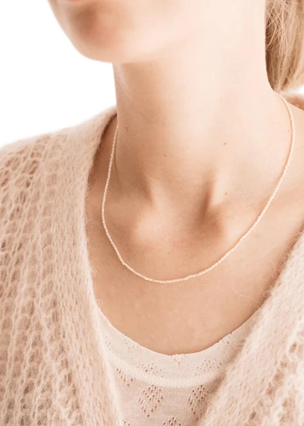 Tiny pearl necklace - Forgyldt - Image 4