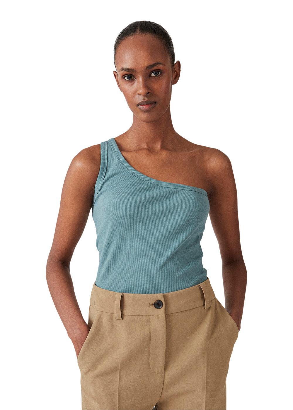 Igor one shoulder top - Stormy Sea - Image 3