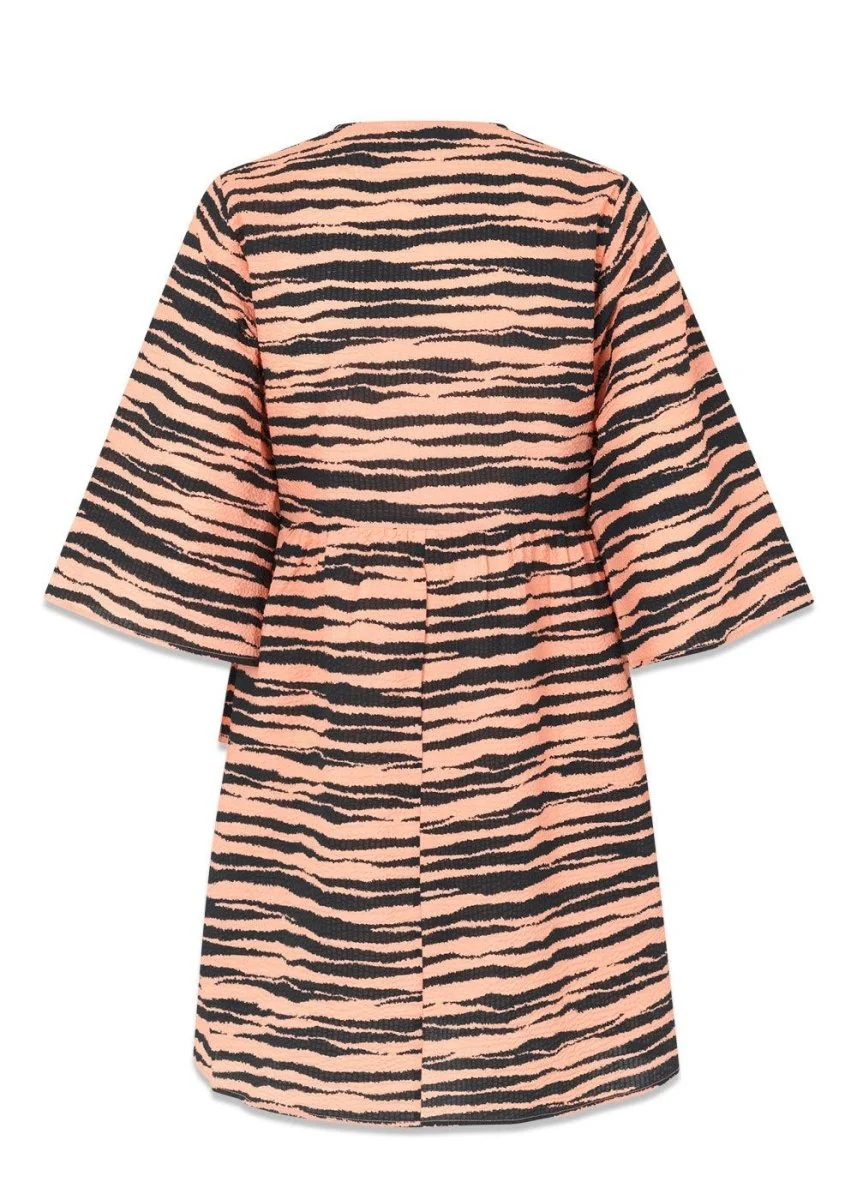 DasiaMD print wrap dress - Tiger Peach - Image 2