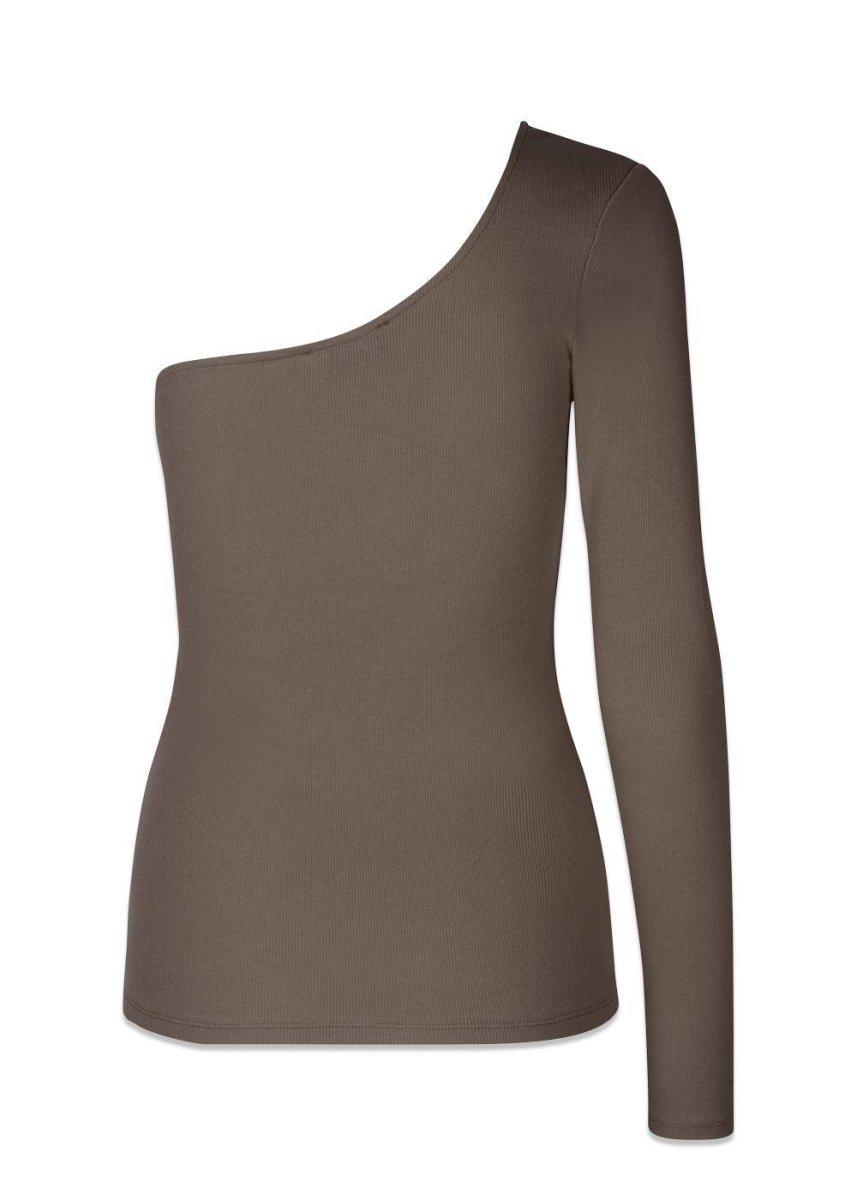 IgorMD one shoulder LS top - Espresso - Image 2