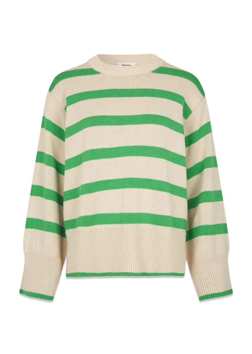 CorbinMD stripe o-neck - Green Summer Sand Stripe