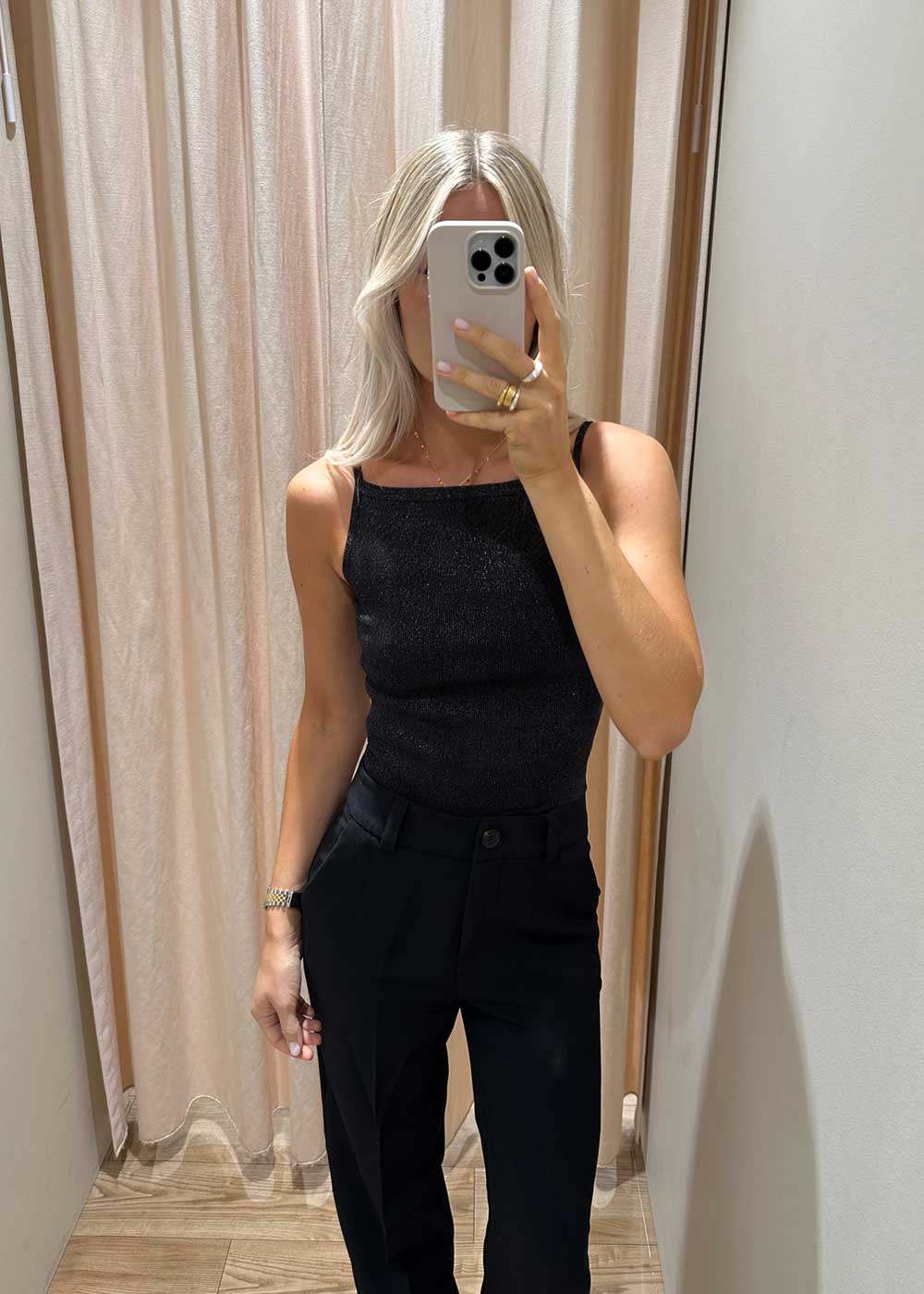 Marta Glitter Knit Top - Black - Image 2