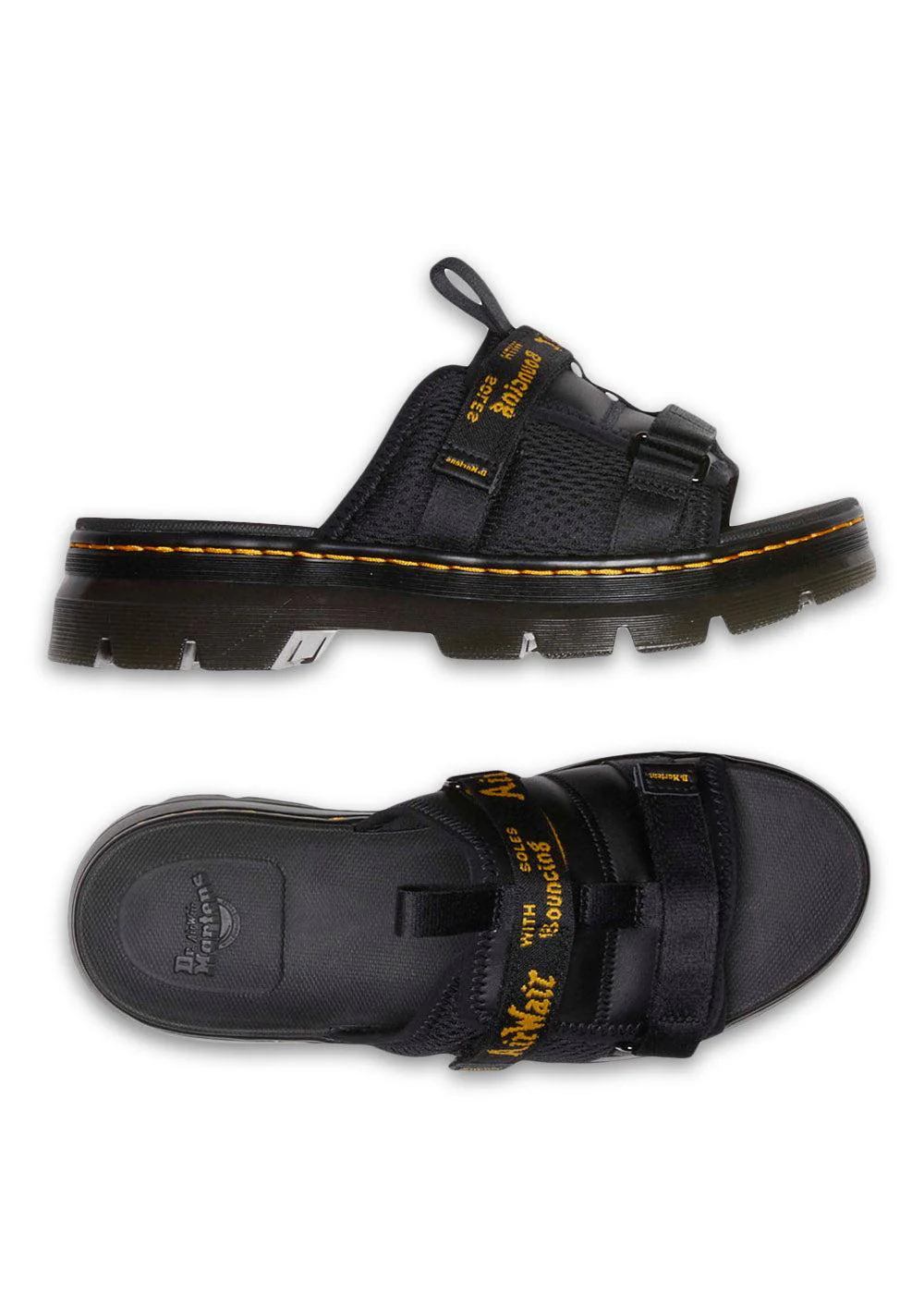 Ayce Black Milled Coated Leather+Delta Breathable Mesh - Black - Image 3