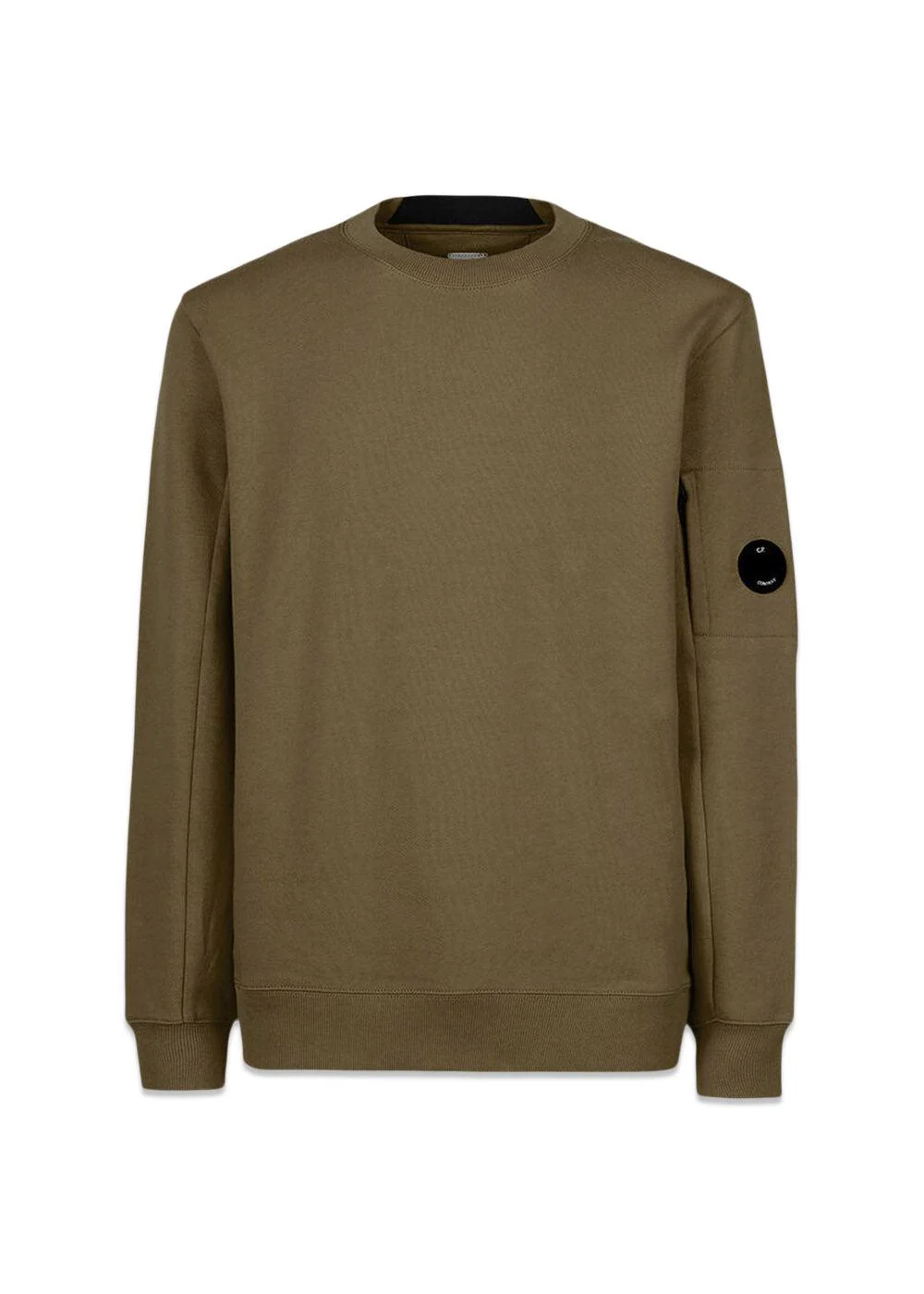 Crew Neck Diagonal Raised Fleece - Ivy Green