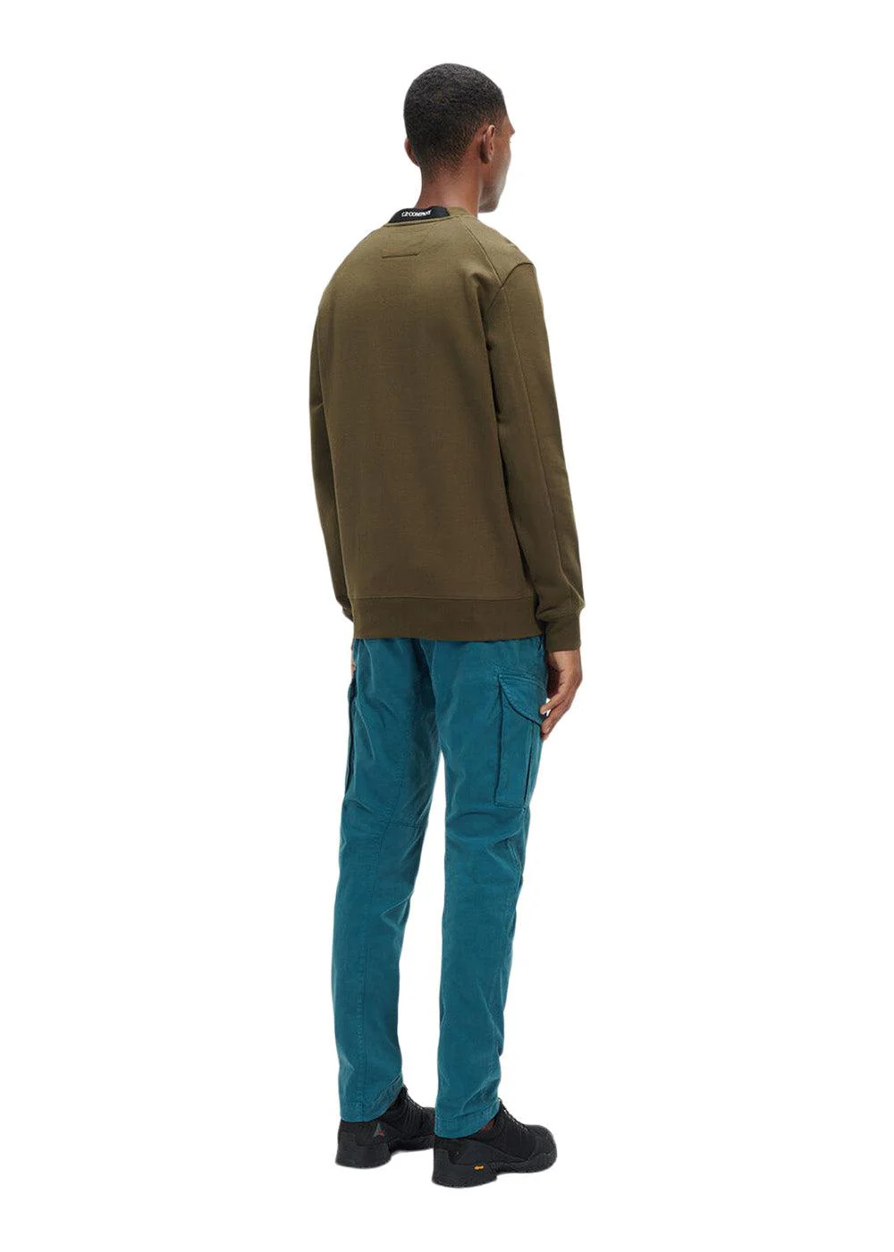 Crew Neck Diagonal Raised Fleece - Ivy Green - Image 4