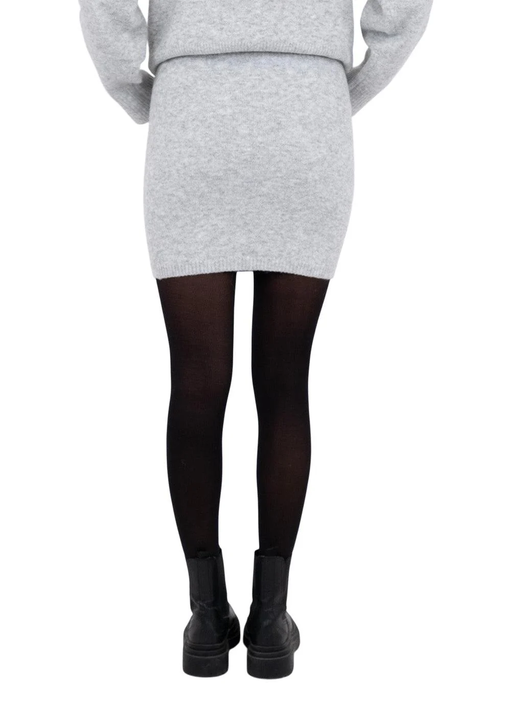 Marie Knit Skirt - Light Grey Melange - Image 4