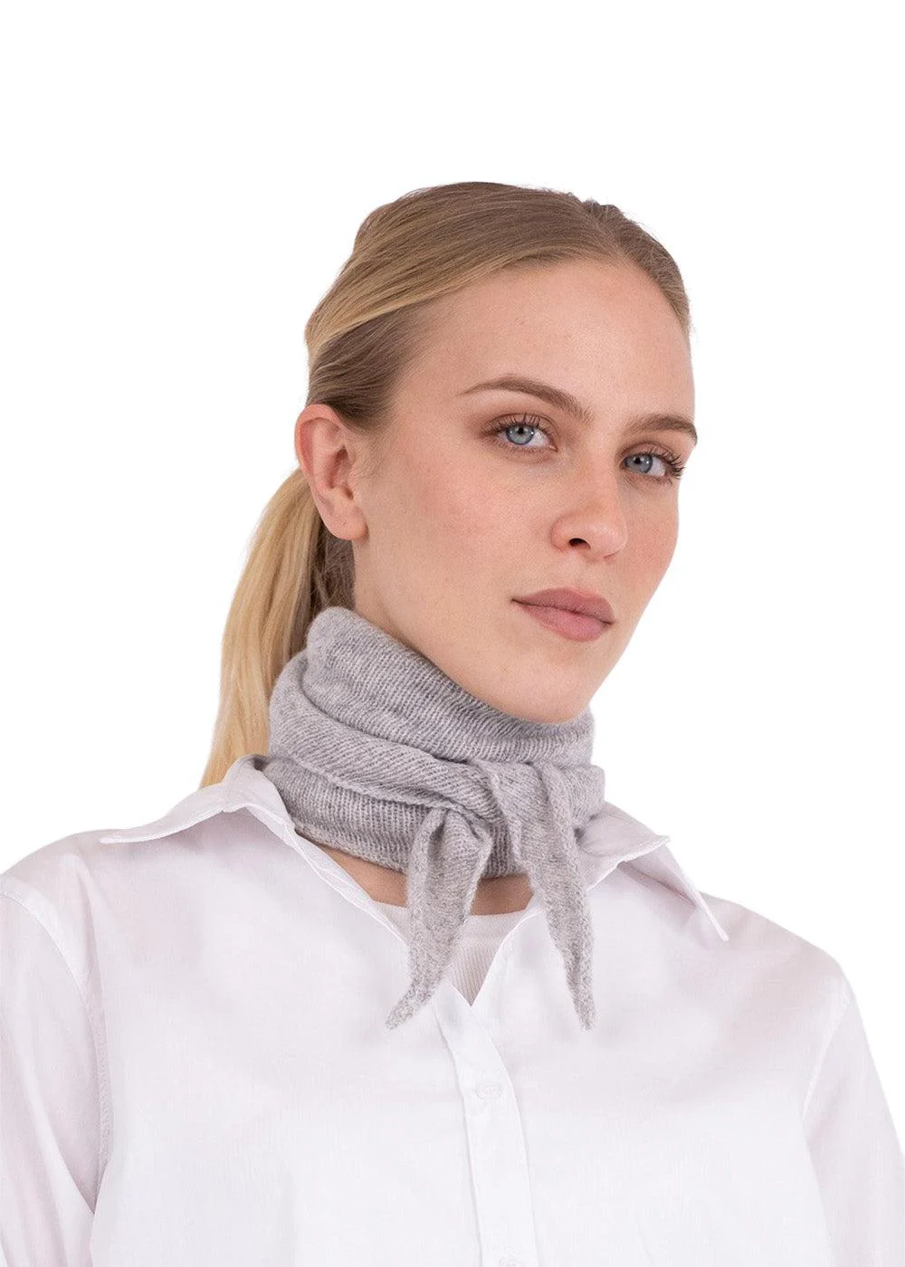 Misty Knit Scarf - Grey Melange - Image 2