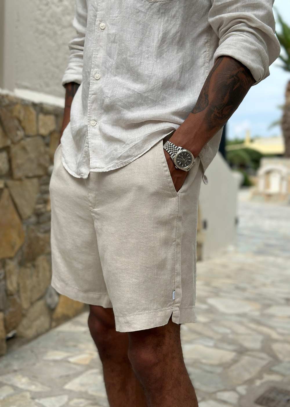 Bommy Linen Shorts - Sand - Image 2