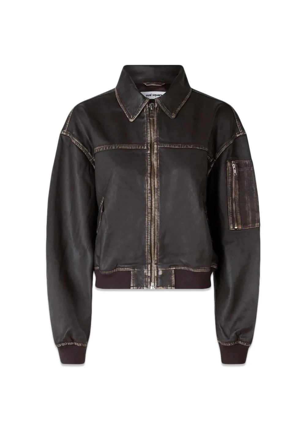 Rocker Leather Bomber - Vintage Dark Oak