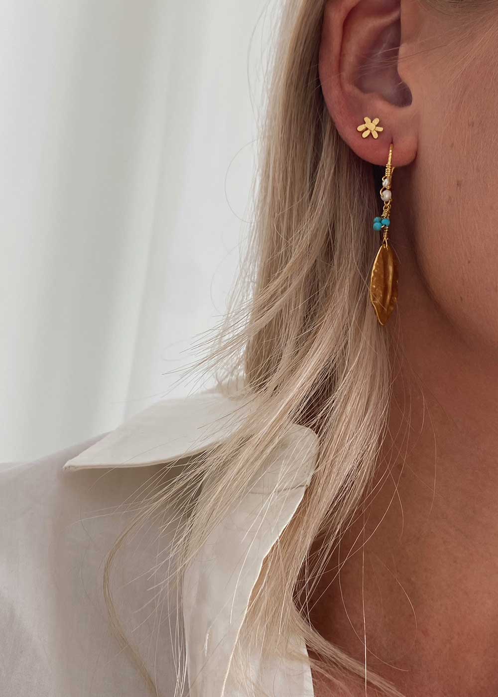 Vicky Earrings - Sterling Silver (925) Gold Plated - Image 2
