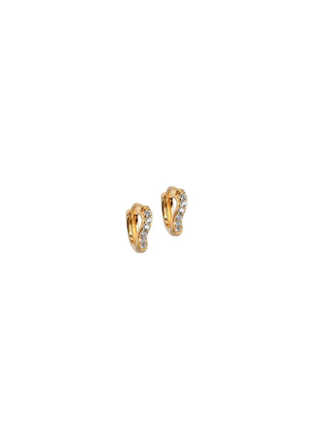 Hoops, Sparkling Curve Small - Clear Cz