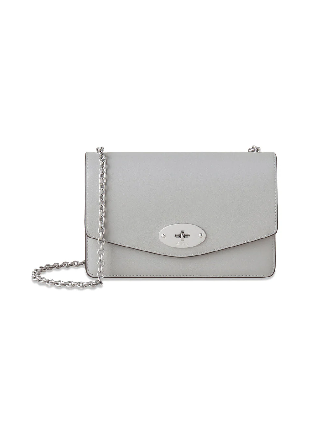 Small Darley MCG Leather & Chain Strap - Pale Grey