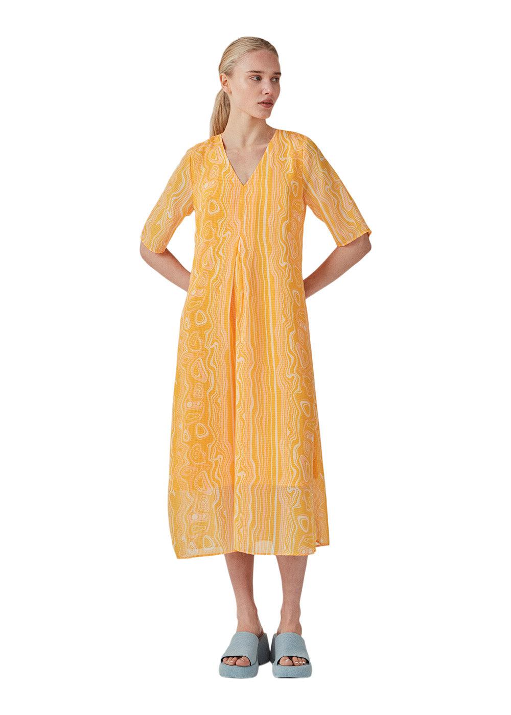 DonteMD long print dress - Peachy Swirl - Image 3