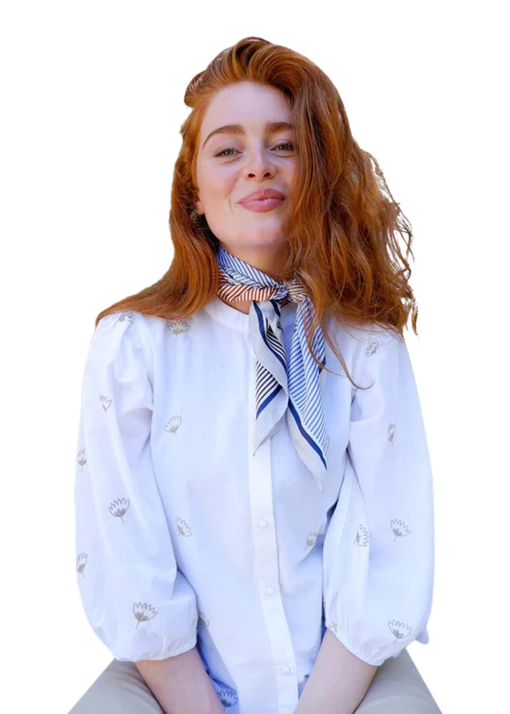 BCTAMIKO striped mini scarf - Navy Multi - Image 2