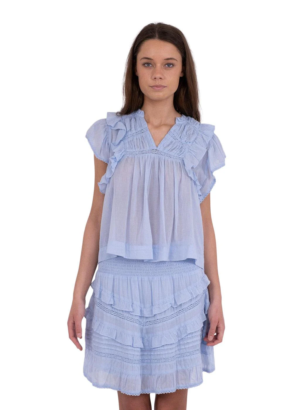 Jayla S Voile Top - Light Blue - Image 5