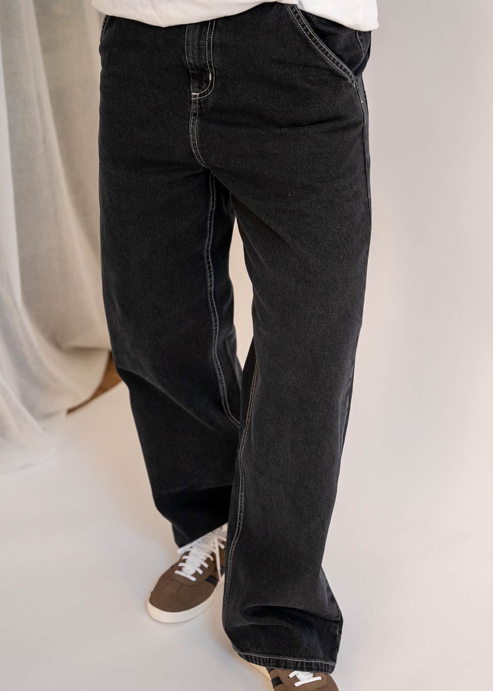 W Simple Pant - Black Stone Washed - Image 3