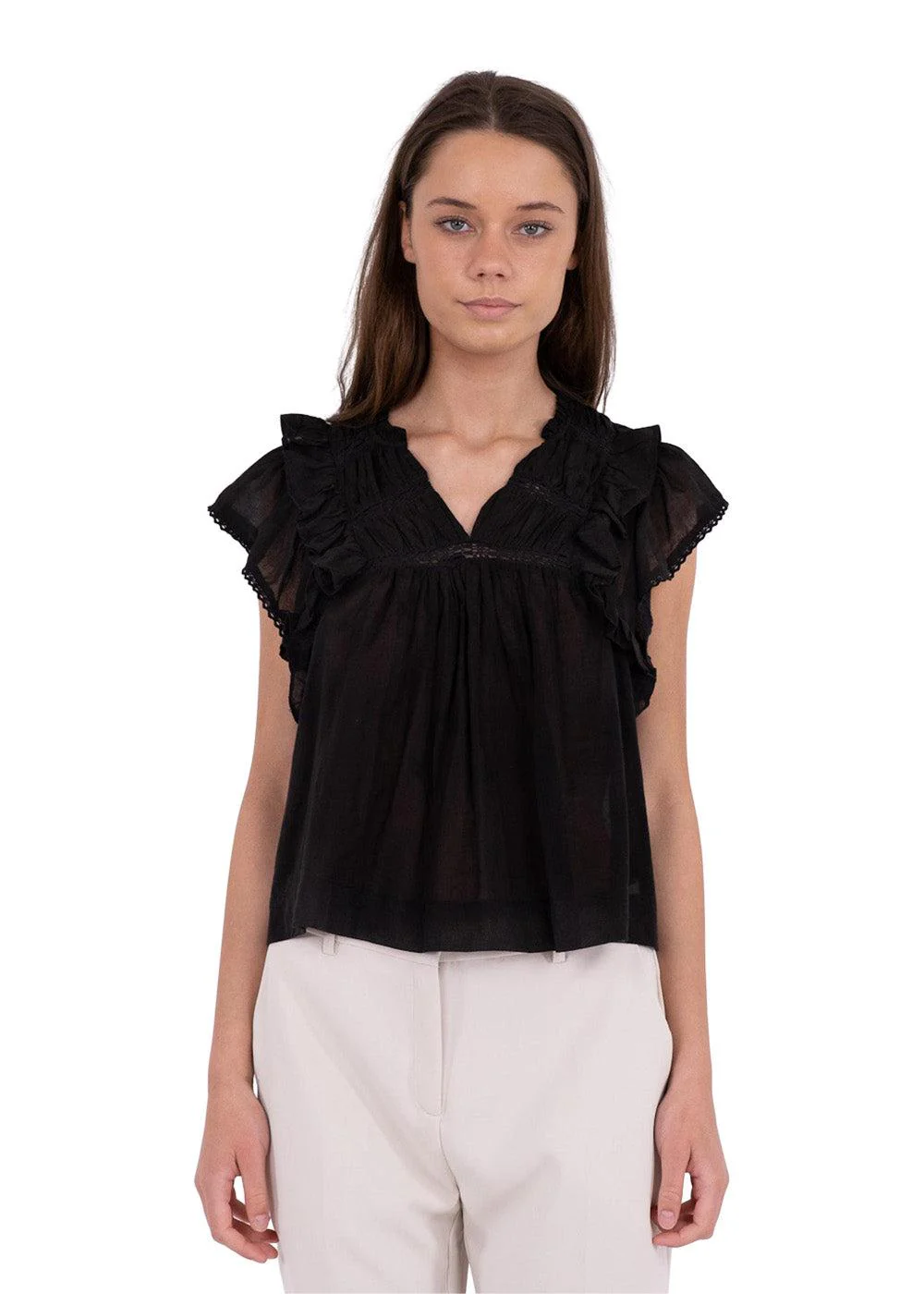 Jayla S Voile Top - Black - Image 3