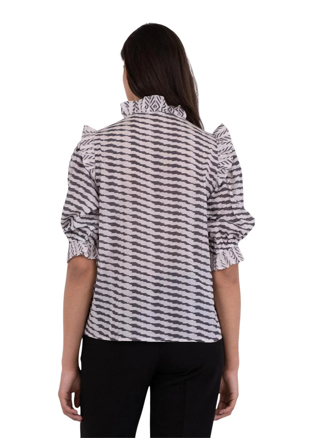 Chacha Graphic Blouse - Antracit - Image 5