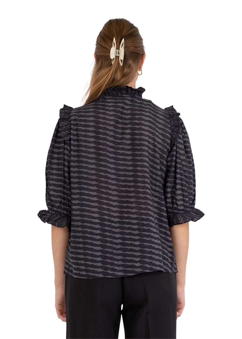 Chacha Graphic Blouse - Black - Image 5