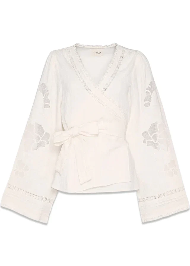 Winfrey Organic Cotton Wrap Top - Multi