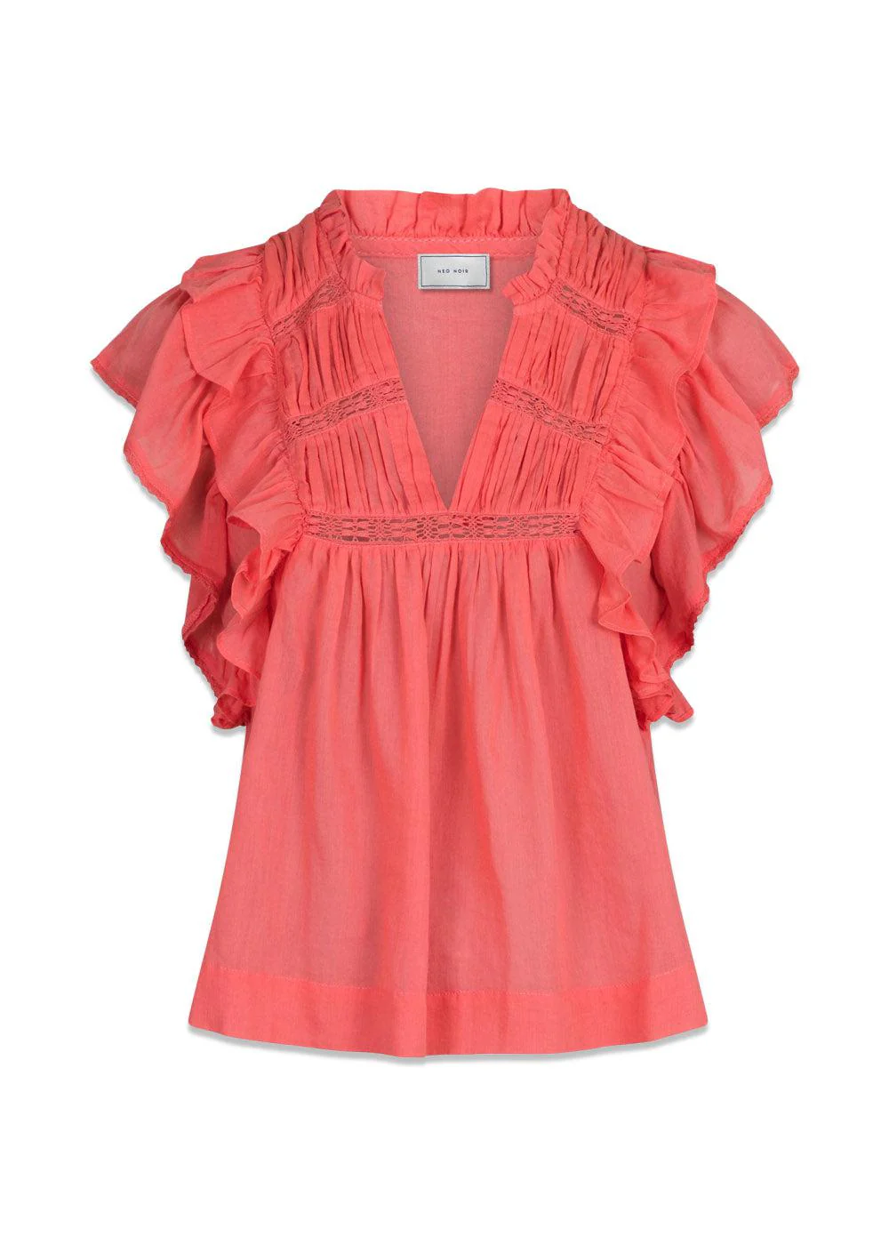 Jayla S Voile Top - Coral