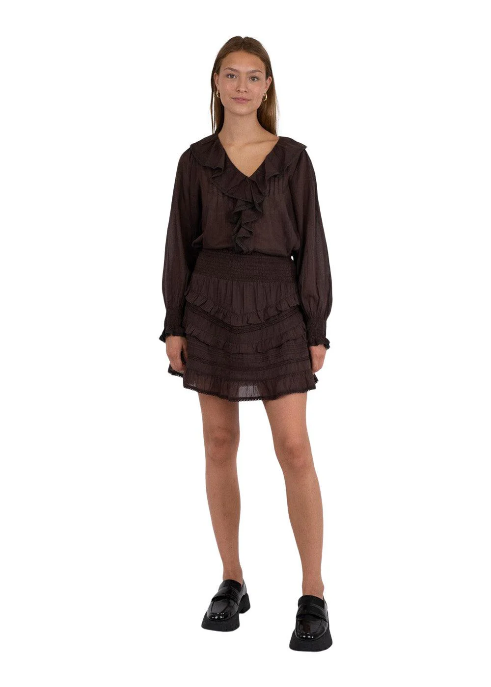 Donna S Voile Skirt - Mocca - Image 3